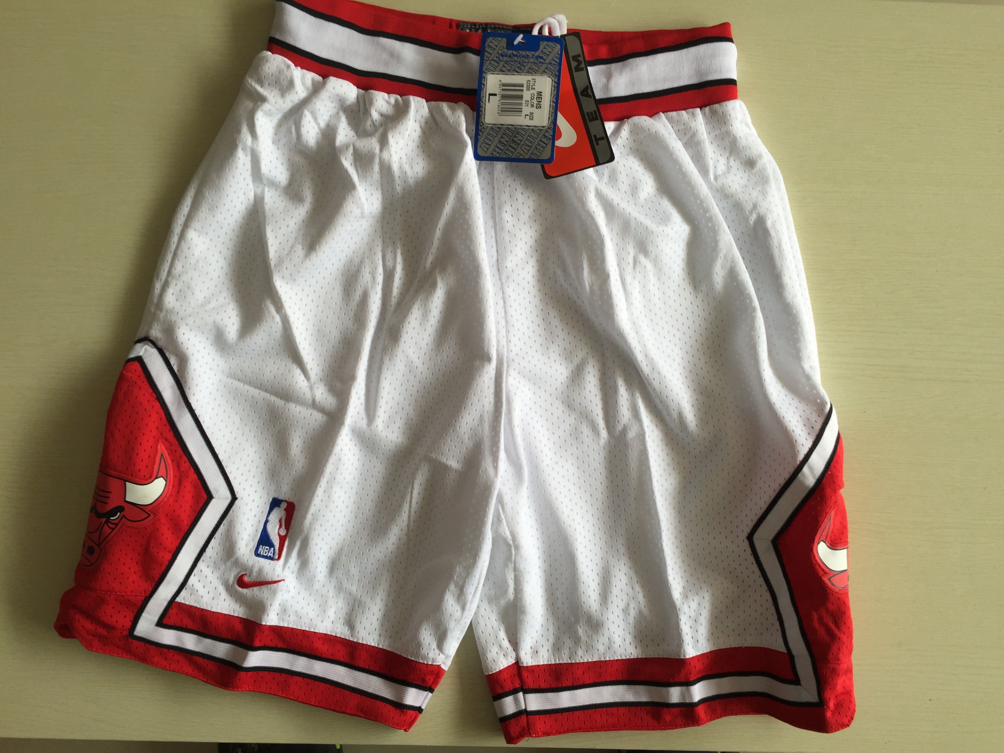 2018 Men NBA Nike Chicago Bulls white shorts
